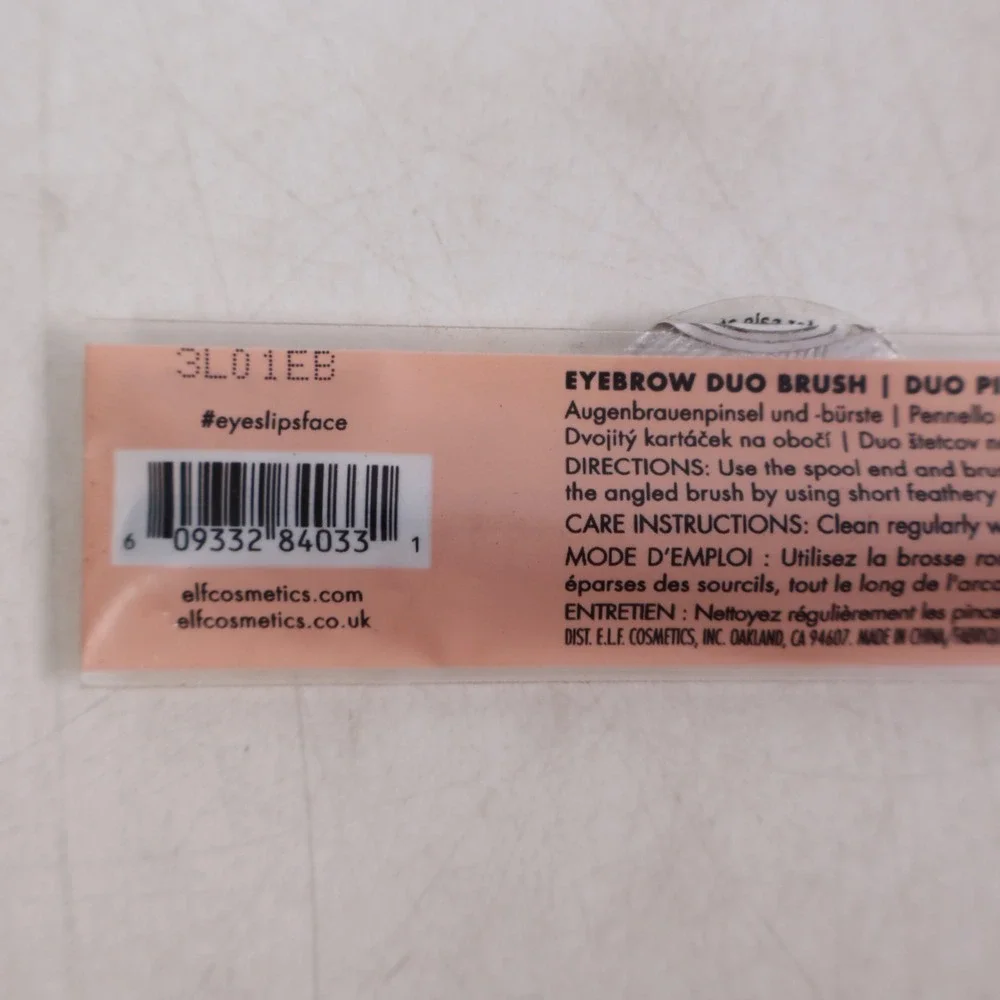 2 PACK e.l.f. Eyebrow Duo Brush: Paraben-Free, Vegan, Nylon Bristles, For Cream
